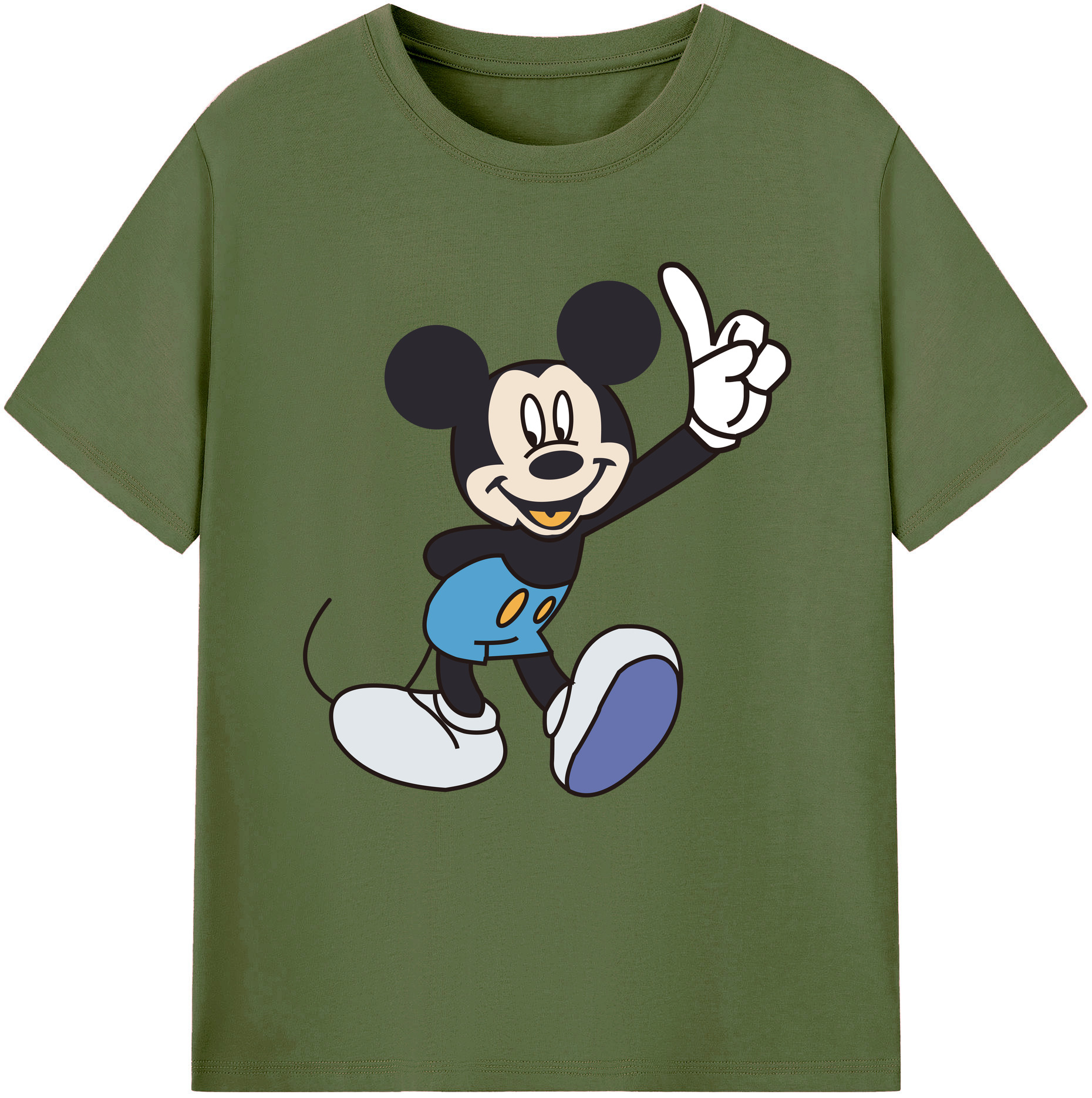 （画像用） ミッキーマウス Mickey Mouse 綿100％半袖Tシャツ（フロントプリント）